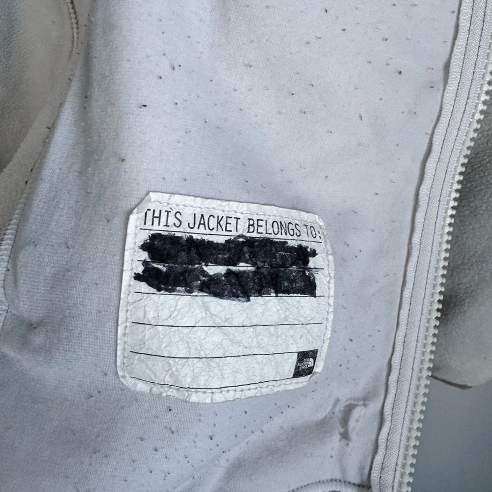 The North Face Denali Full Zip Childrens White and Gray Fleece Jacket Size XL